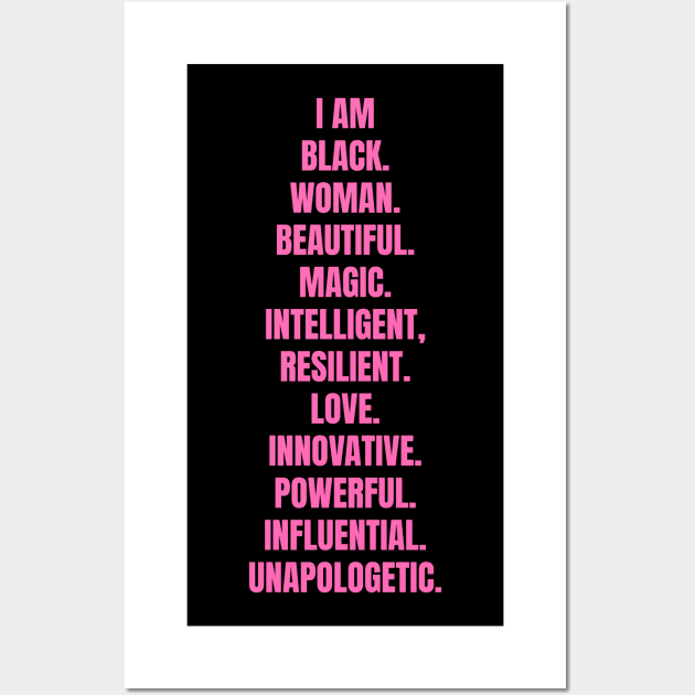 I Am A Powerful Black Woman | African American | Black Queen Wall Art by UrbanLifeApparel